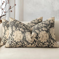 Vintage Floral Print Throw Pillow Covers 12x20 Set of 2 Neutral Modern by DKwizme