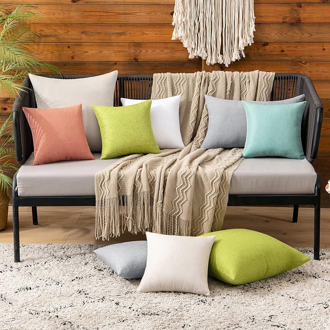 MIULEE Pack of 2 Decorative Outdoor Solid Waterproof Throw Pillow Covers Spring - Image 3