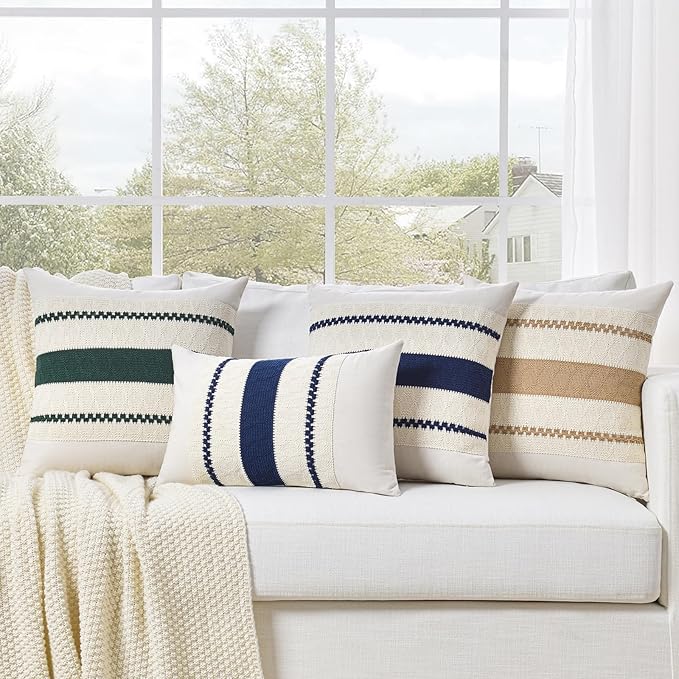Fancy Homi Set of 1 Navy Blue Lumbar Decorative Throw Pillow Covers 16x24 Inch - Image 7