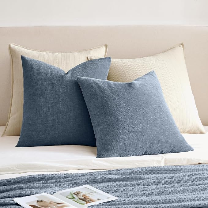 MIULEE Dark Grey Blue Couch Pillow Covers 20x20 Inch - Image 4