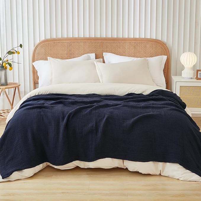 EMME Cotton Throw Blanket for Couch Soft Muslin Blankets 50"x60" Lightweight - Image 7