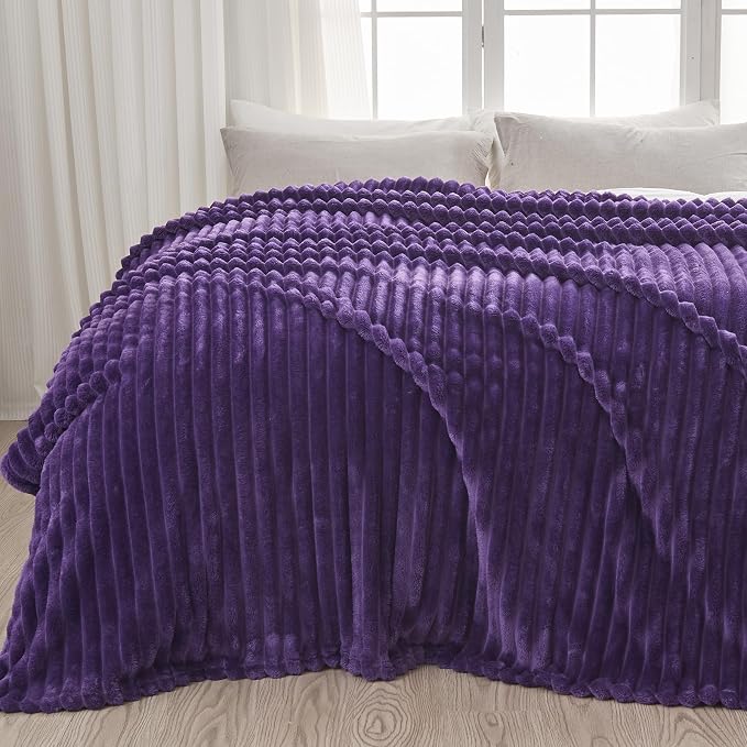 NEWCOSPLAY Super Soft Queen Blanket Purple Premium Silky Flannel Fleece 3D by NEWCOSPLAY