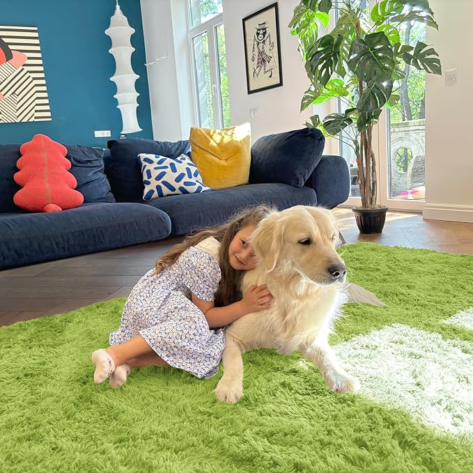 OLANLY Area Rugs for Living Room Bedroom, Machine Washable 4x5.9 ft Soft Fluffy - Image 9