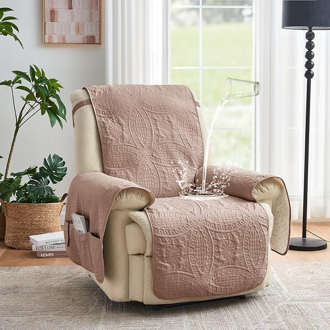 Quilted Recliner Chair Covers, Water-Repellent Recliner Slipcovers, Recliner - Image 2
