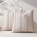 Hckot Christmas Pillow Covers 18x18 Set of 2 Red Striped Throw Pillow Covers by Hckot
