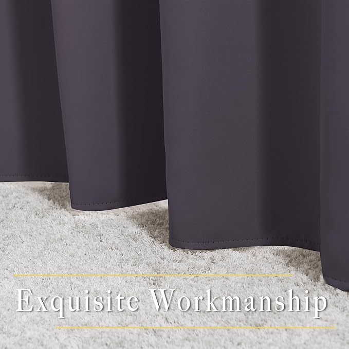 NICETOWN Greyish Purple Curtains 96 inches Long, Grommet Thermal Insulated - Image 6