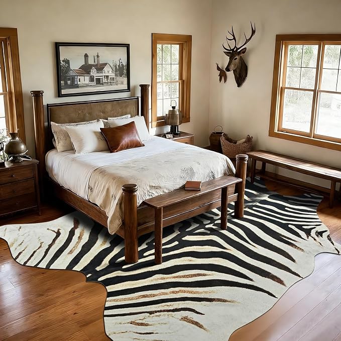 BENRON Zebra Print Area Rug, Cute Animal Hides and Skins - Image 5