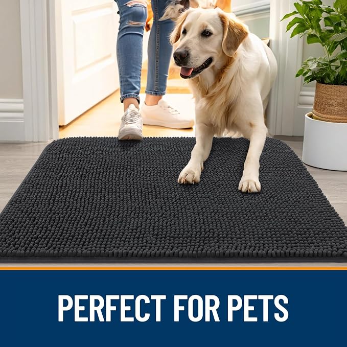OLANLY Dog Door Mat for Muddy Paws 59x32, Absorbs Moisture and Dirt, Absorbent - Image 6