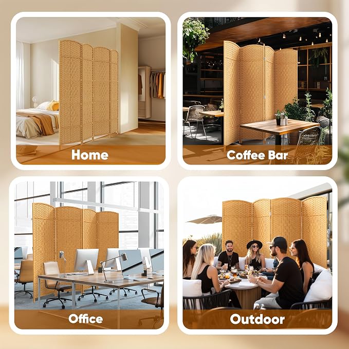 JOSTYLE 6ft. Tall Extra Wide Folding Privacy Screens - Image 8