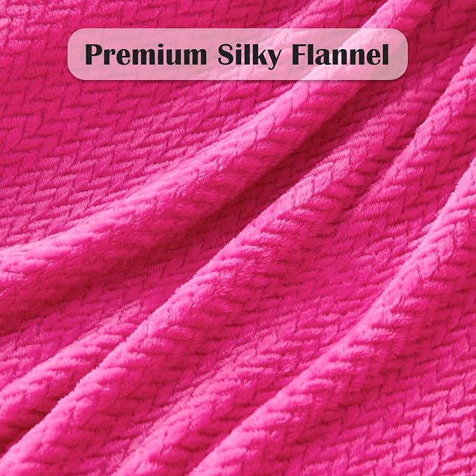 NEWCOSPLAY Super Soft Throw Blanket Hot Pink Premium Silky Flannel Fleece - Image 5