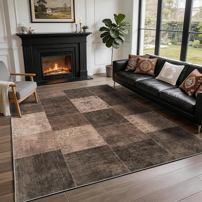 LIANLAM 5x7 Washable Area Rugs for Living Room and Bedroom, Vintage Boho - Image 4