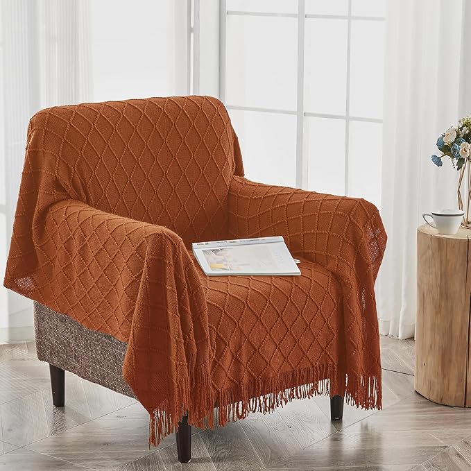 inhand Knitted Throw Blankets for Couch and Bed, Soft Cozy Knit Blanket - Image 4