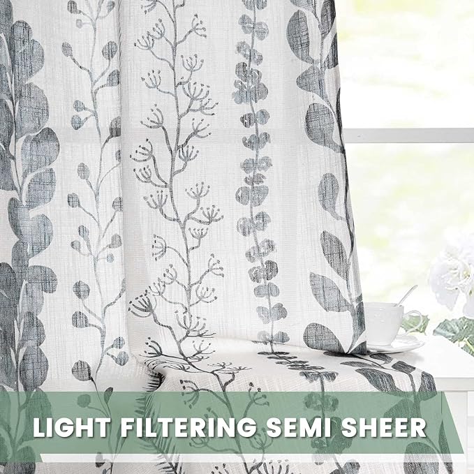 MEETSKY Curtains 63 Inches Long Boho Linen Style Curtains - Image 6