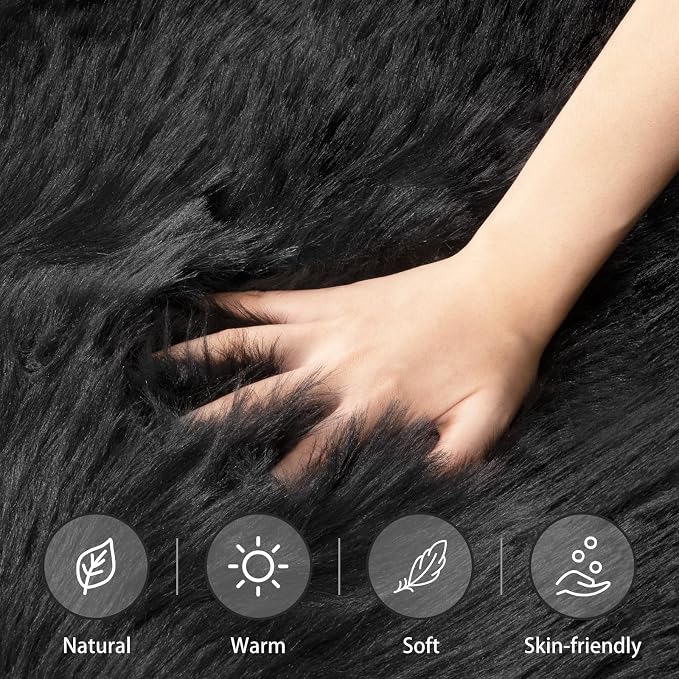 Ciicool Fluffy Area Rug, Thick Fuzzy Shag Rug Furry Nursery Rug Plush Indoor - Image 3
