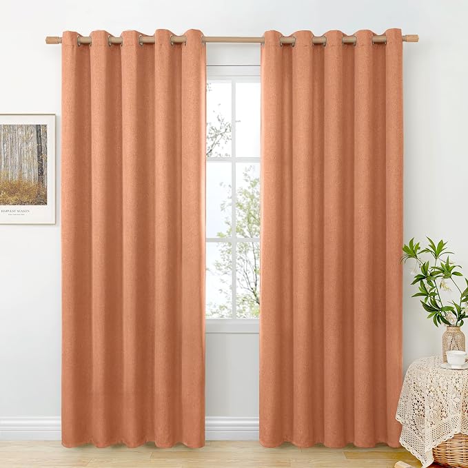 BGment Terracotta Linen Curtains by BGment