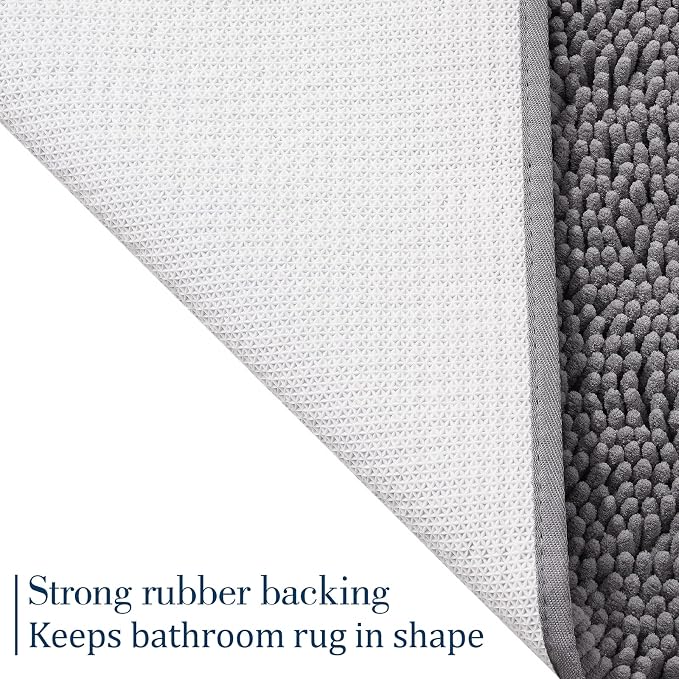 LOCHAS Luxury Bathroom Rug Shaggy Bath Mat 24 x 17 Inch, Washable Non Slip Bath - Image 4