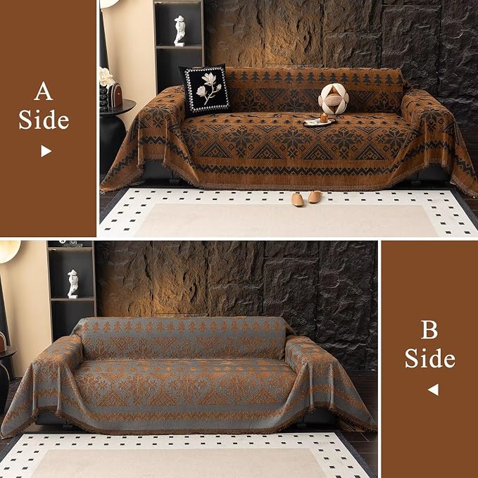 VClife Boho Couch Cover for Christmas 1 Piece Soft Warm Couch Cover for - Image 2