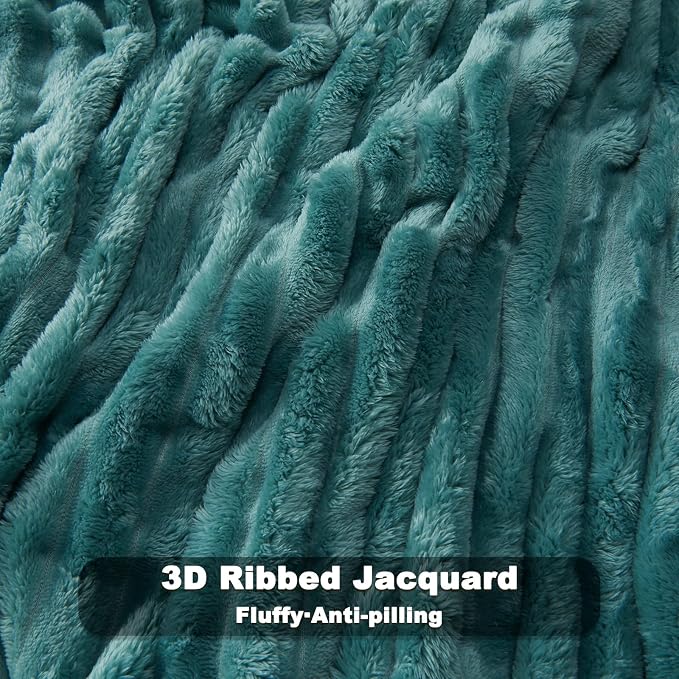 NEWCOSPLAY Super Soft Twin Blanket Light Teal Premium Silky Flannel Fleece 3D - Image 5