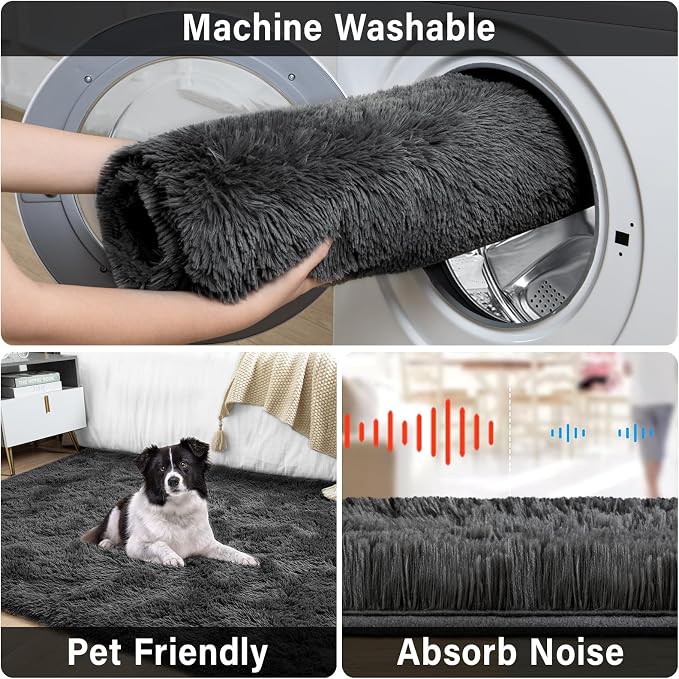 Merelax Soft Modern Indoor Large Shaggy Rug - Image 5