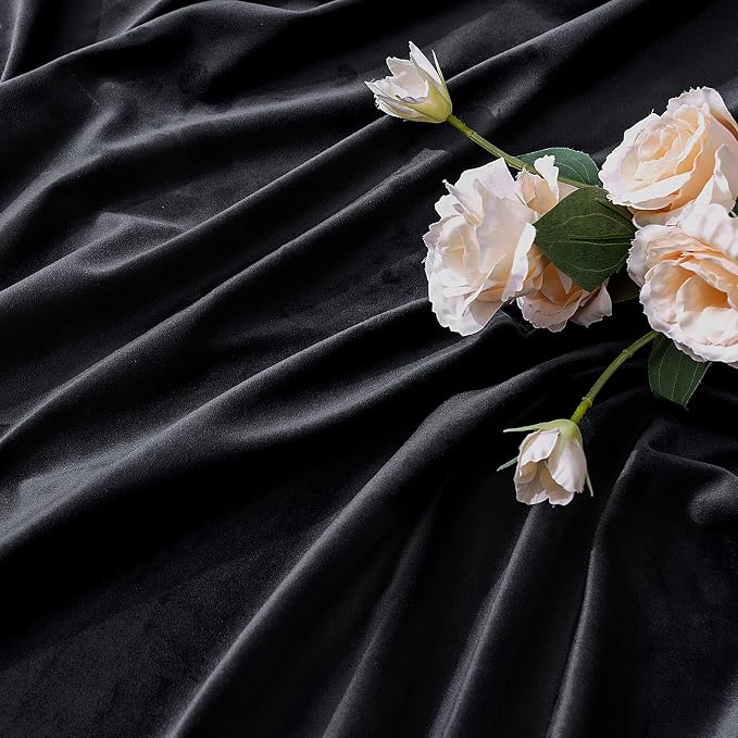 MIULEE Black Velvet Curtains 84 inches 2 Panels - Image 4