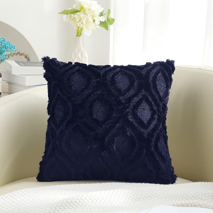 decorUhome Summer Throw Pillow Covers 24x24 Inch Set of 2, Soft Plush Faux Wool - Image 6