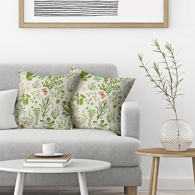 AEIOAE Summer Pillow Covers 18x18 Inch Set of 2, Seasonal Floral Outdoor - Image 3