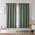 Chyhomenyc Bennet Olive Green Curtains 45 Inch Length 2 Panels, Faux Linen by Chyhomenyc