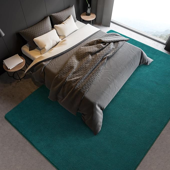 Soft Rugs for Living Room 6x9 Teal Green, Minimalist Area Rug for Bedroom - Image 3