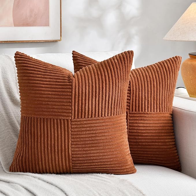 Fancy Homi 2 Packs Rust Samll Decorative Throw Pillow Covers 14x14 Inch by Fancy+Homi