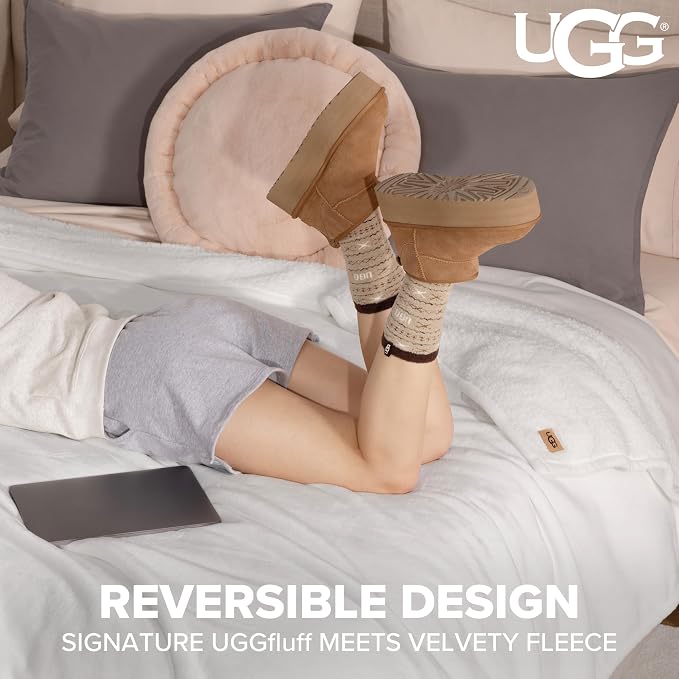 UGG Nita Full/Queen Blanket, Cozy Soft Queen Bedding, Plush Fleece Blanket - Image 4