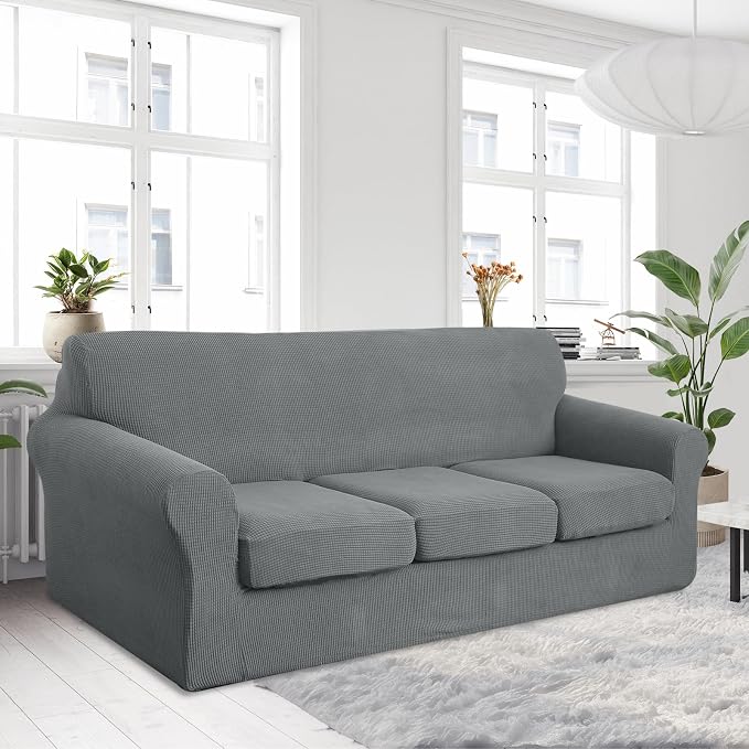 U-NICE HOME 4 Pieces Oversized Stretch Couch Cover Sofa Cover Washable Slipcover - Image 2