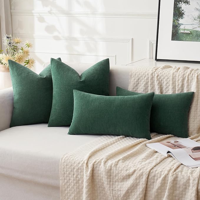 MIULEE Dark Green Couch Pillow Covers 18x18 Inch - Image 5