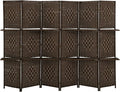Room Divider 6 Panel Room Screen Divider Folding Portable partition Screen Wood by FDW