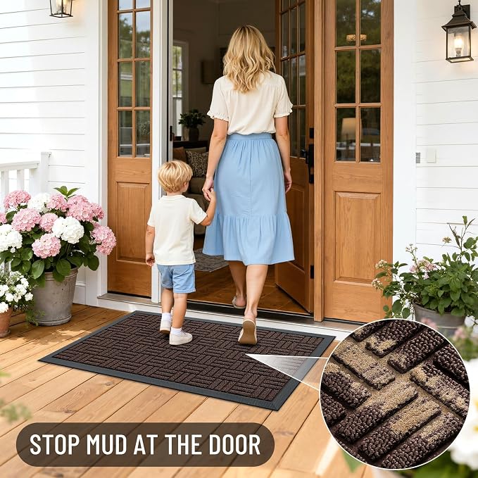 OLANLY Front Door Mat Outside Entrance 71x47, Heavy Duty Sturdy Natural Rubber - Image 7
