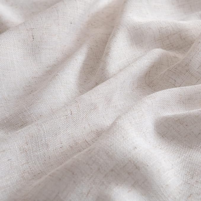 MIULEE Natural White Linen Curtains 72 Inch Length - Image 4