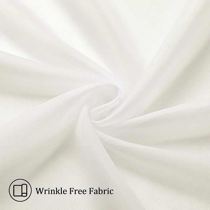 Aiyufeng Ivory Curtains 108 inches Extra Long 2 Panels Set, Rod Pocket Elegant - Image 7