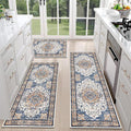 HEBE Farmhouse Kitchen Rugs Sets of 3 Non Slip Washable Boho Kitchen Rugs and by HEBE
