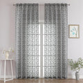 Chyhomenyc Charcoal Grey Sheer Curtains 96 Inch Length 2 Panels Set, Light by Chyhomenyc