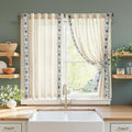 jinchan Small Window Curtains 45 Inch Length Linen Cafe Curtains by JINCHAN