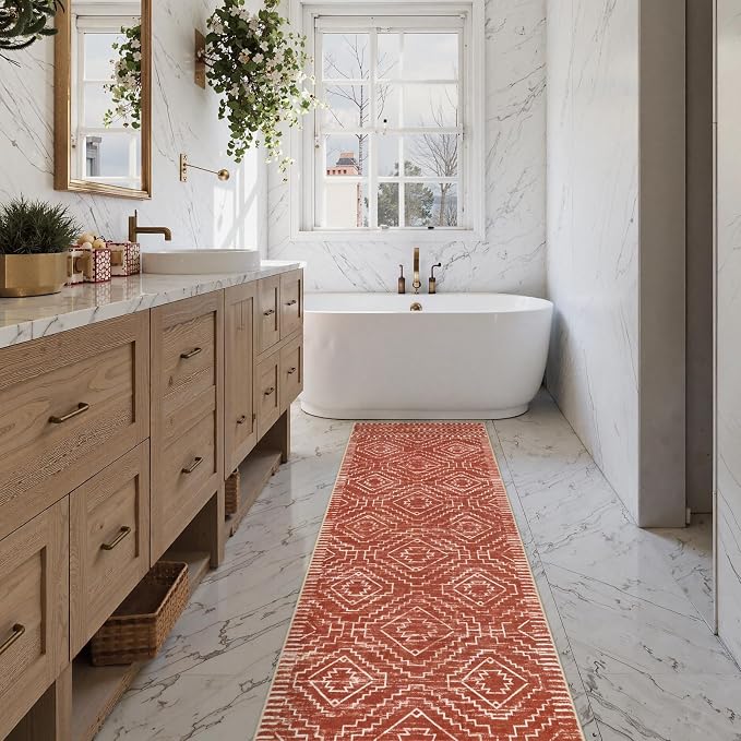 Wonnitar Moroccan 2'6"x8' Hallway Runner Rug, Washable Long Farmhouse Laundry - Image 7