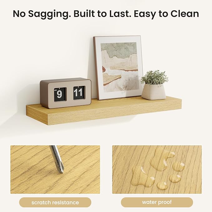 Fun Memories Rustic Wood Floating Shelves - Image 4
