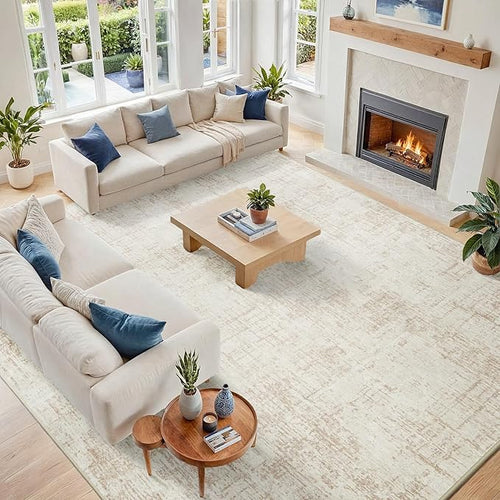 10x12 Area Rugs for Living Room Washable Rug: Anti-Skid Abstract Modern Living by Crority