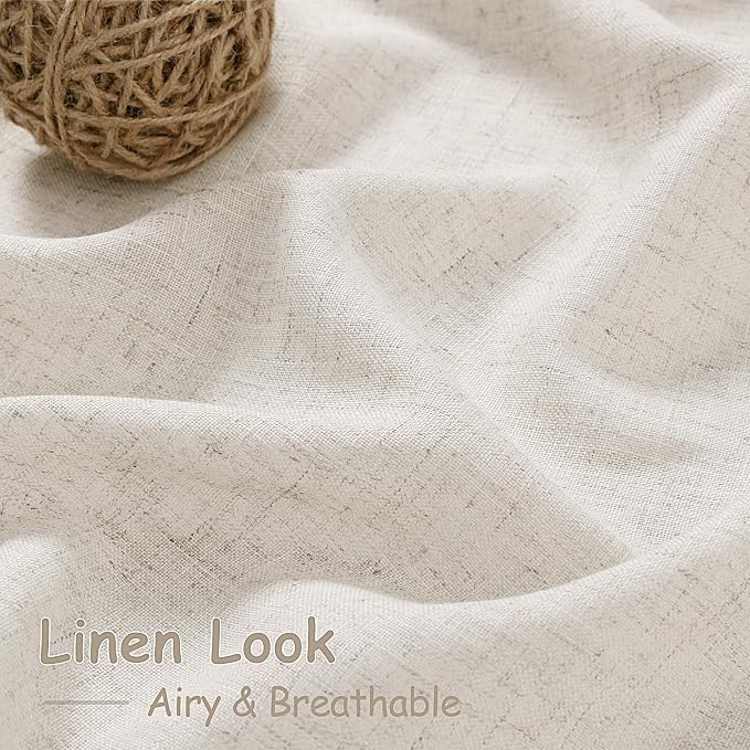 Nanspring Pearl White Linen Curtains 96 Inches Long - Image 4