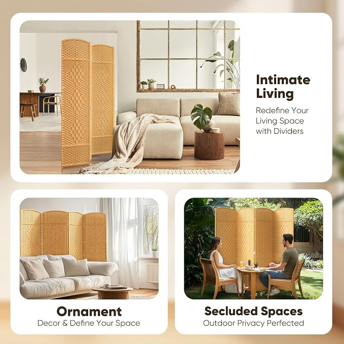 JOSTYLE 6ft. Tall Extra Wide Folding Privacy Screens - Image 7
