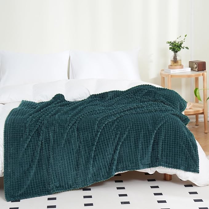 Puncuntex Flannel Fleece Throw Blanket Dusty Blue 50"×60", Super Soft Plush - Image 4