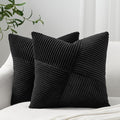Topfinel Black Set of 2 Decorative Throw Pillow Covers 18x18 Inch by Topfinel