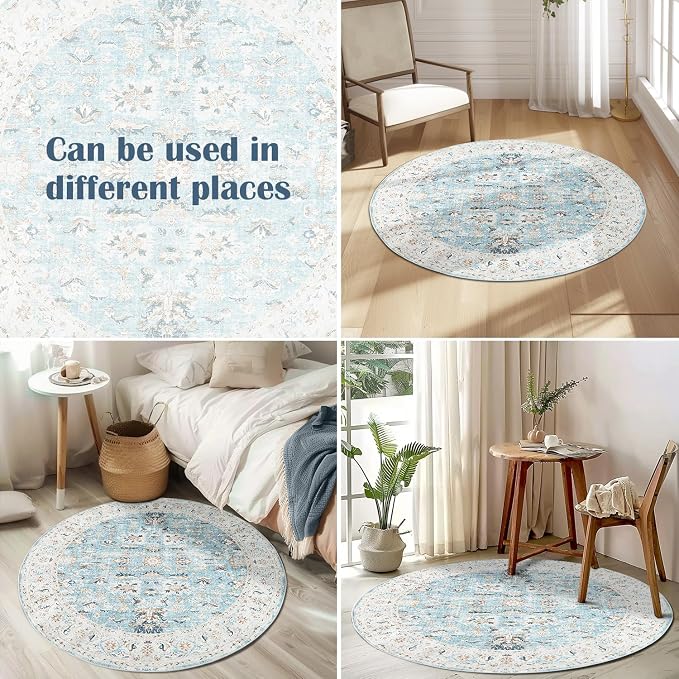 jinchan Round Rug 8ft Area Rug - Image 6