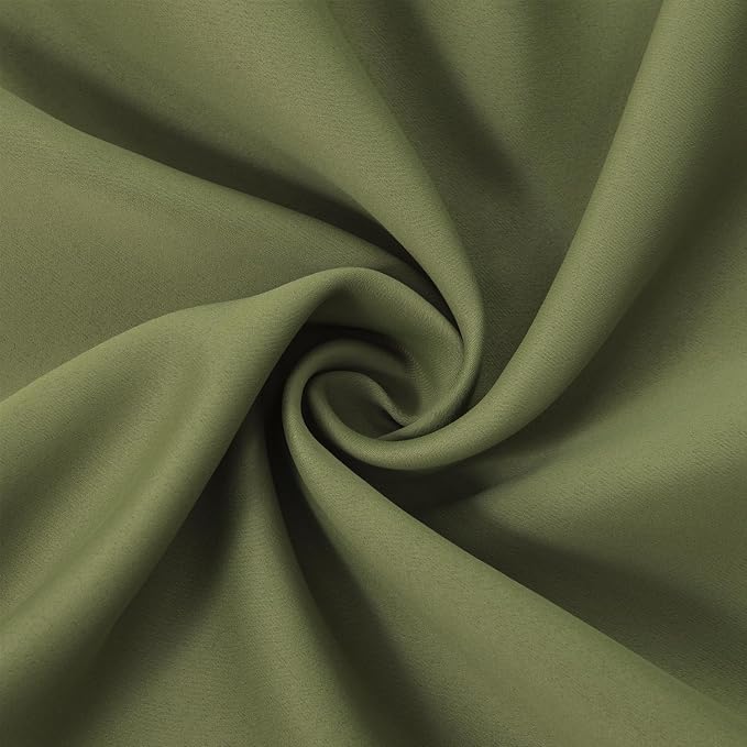 LEMOMO Oilve Green Blackout Curtains 38 x 54 Inch Length/Set of 2 Curtain - Image 5