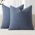 MIULEE Decorative Linen Check Euro Shams Throw Pillow Covers Neutral Farmhouse by MIULEE