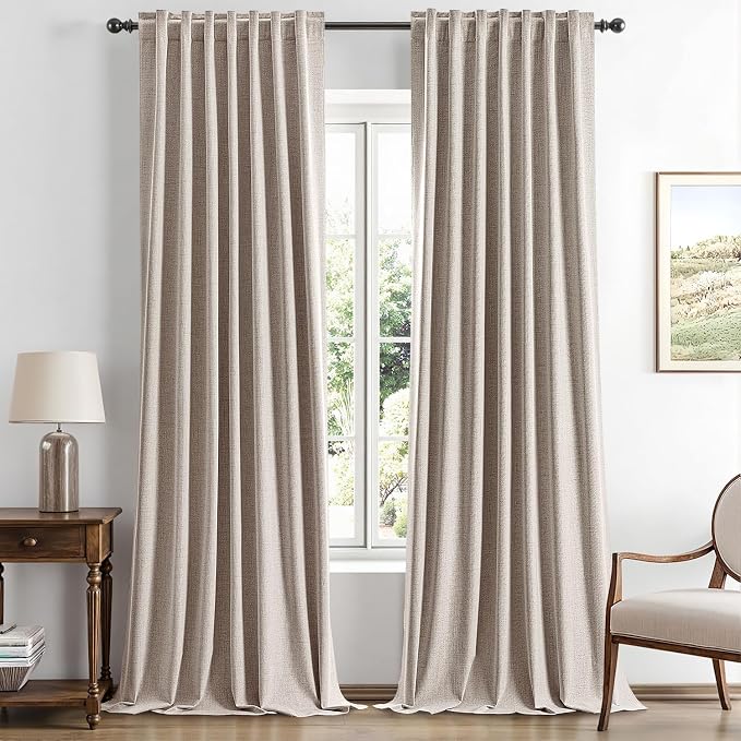 MIULEE 100% Blackout Linen Curtains by MIULEE